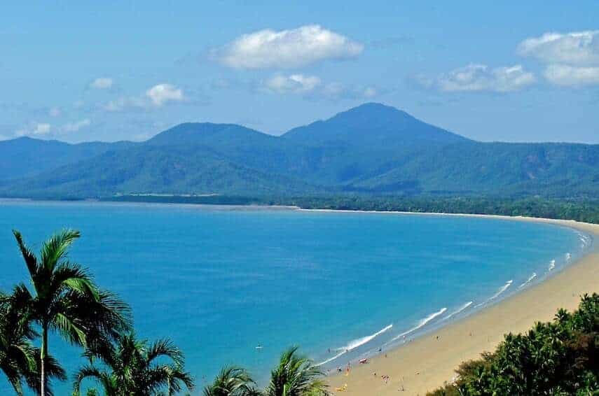 Aerial shot of Four Mile Beach, Port Douglas