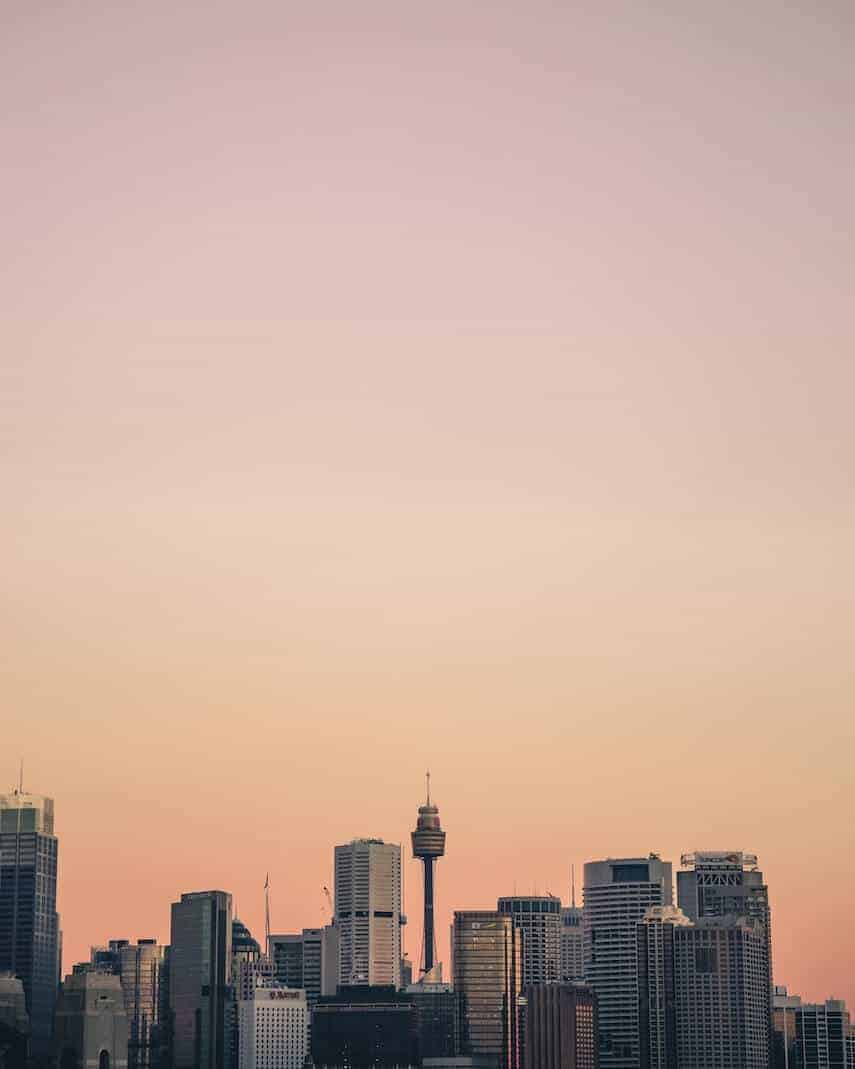 Sydney skyline at dusk