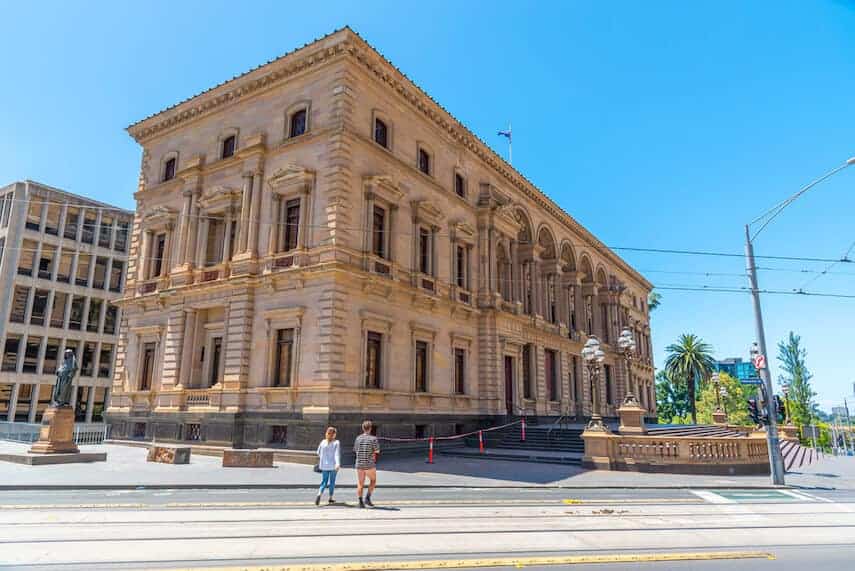 Old Treasury Building Facade in Melbourne