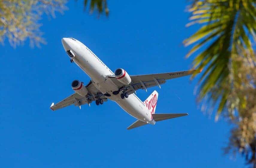 Virgin Australia airplane in the sky