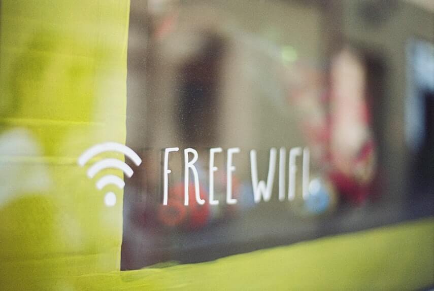Free Wifi sign on a window
