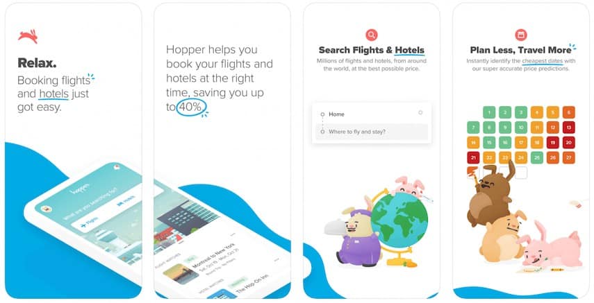 Hopper App Interface Screenshots