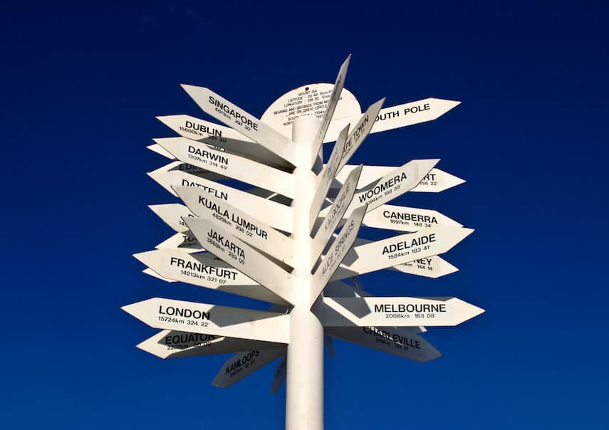 Signpost to the World at Mount Isa