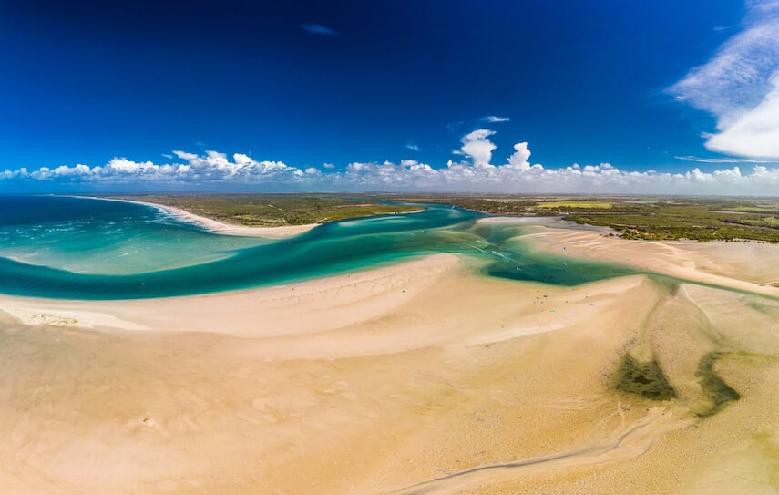 Elliott Heads Beach and River from above