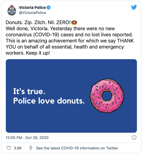 VicPol Donut Tweet