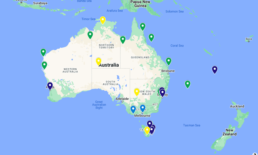 UNESCO World Heritage Sites Australia Map